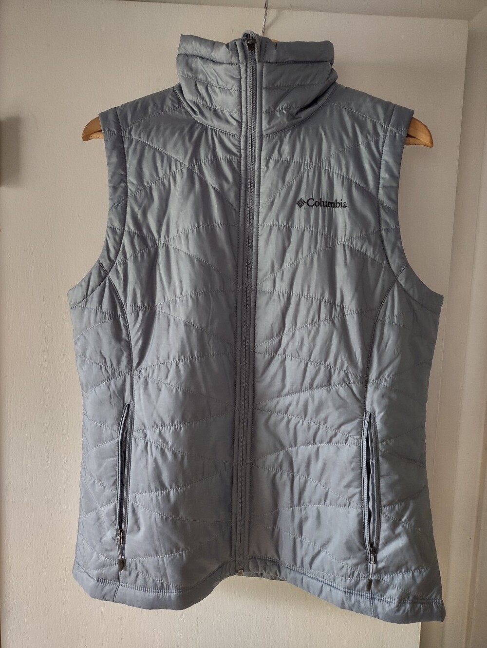 Columbia Women's Omni-Heat Quilted Puffer Vest Gray Full Zip Size L